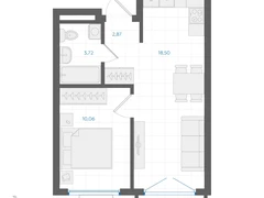 1-ком, 35.35 кв.м., 4/4эт.
