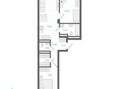 2-ком, 60.78 кв.м., 3/4эт.