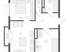 2-ком, 49.43 кв.м., 3/4эт.